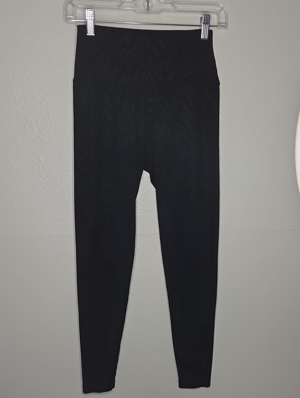 Sweaty Betty Black High-Waist Leggings with Subtle Animal Print